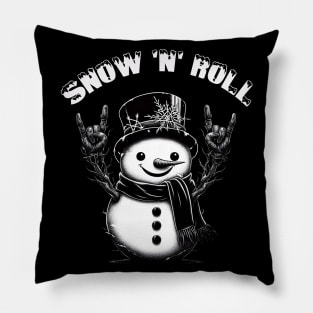 Cute Metalhead Snowman Pillow