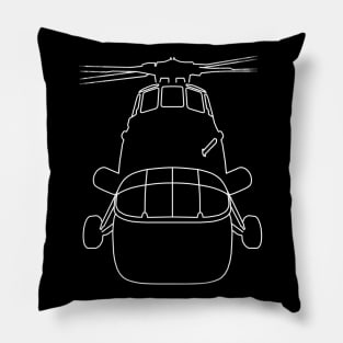 Wessex helicopter outline graphic (white) Pillow