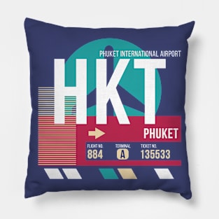 Phuket, Thailand (HKT) Airport Code Baggage Tag Pillow