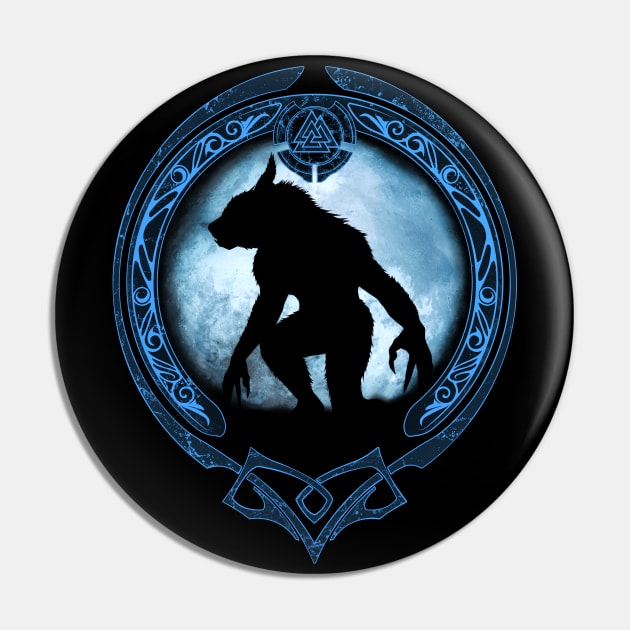 Fenris Wolf Pin by NicGrayTees