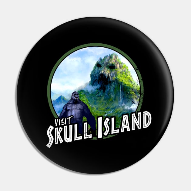 Visit Skull Island (Black Print) Pin by Nerdology