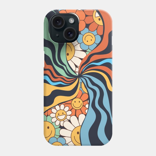 Psychedelic, Hippie Aesthetic Peace And Daisy Flower Power Phone Case by i am Cuta