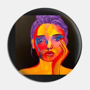 Colourful Women’s Face Pin