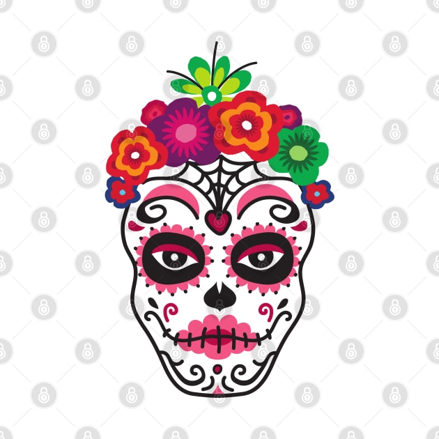 floral sugar skull by Love My..