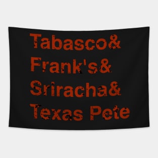 Tabasco, Sriracha, Franks,and Texas Pete Hot Sauce Tapestry