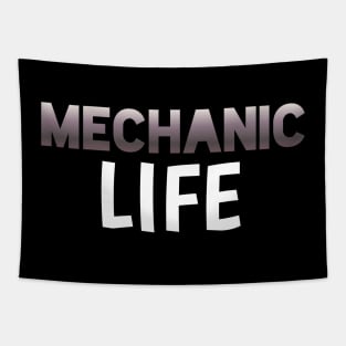 Mechanic Life - Sports Cars Enthusiast - Graphic Typographic Text Saying - Race Car Driver Lover Tapestry