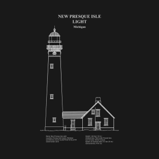 New Presque Isle Light Lighthouse - Michigan - ADpng T-Shirt