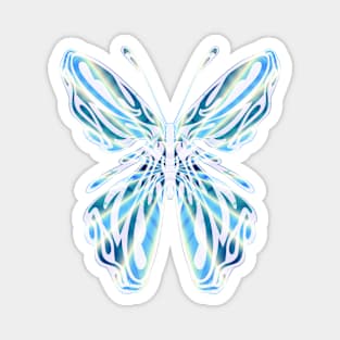 Fantasy Butterfly with Glowing Blue Wings Magnet