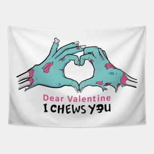 I chew you - Valentine zombie Love Tapestry