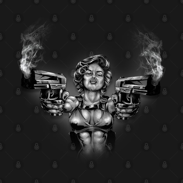 Monroe with guns by Chack Loon