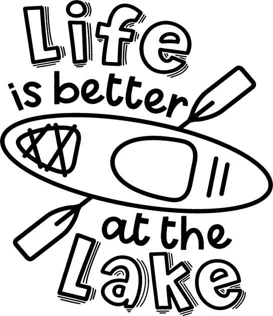 Life Is Better At The Lake Kayaking Kids T-Shirt by GlimmerDesigns