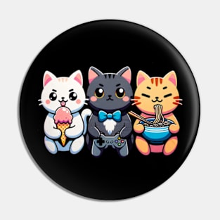 Cat Anime Tribute Shirt Whimsical Whisker Wonder Pin