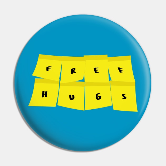 Free Hugs Pin by ANTICLOTHESdotCOM