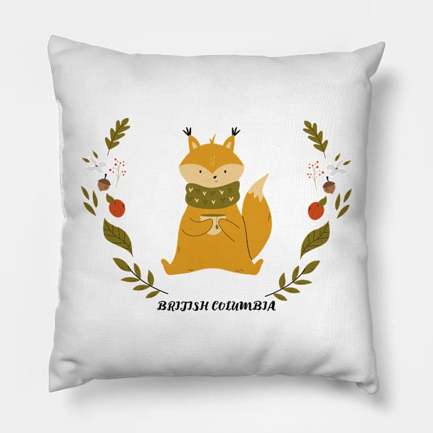 Getting Cozy in British Columbia, Canada Pillow by Canada Tees