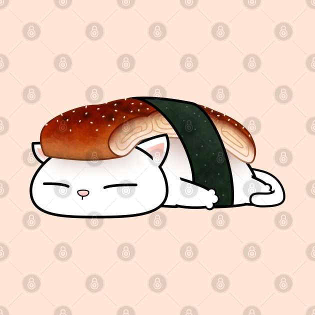 Chubby Cat Unagi Sushi by Takeda_Art