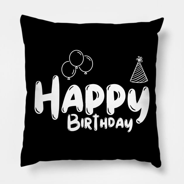 Happy Birthday Gift Pillow by NICHE&NICHE