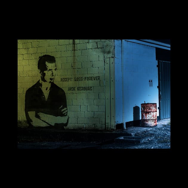 Jack Kerouac Portrait And Quote Graffiti On The Wall by Raimondi