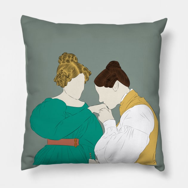 Anne and Ann from Gentleman Jack 3 Pillow by LiLian-Kaff