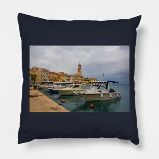 Sutivan, Harbour in Brac, Croatia Pillow