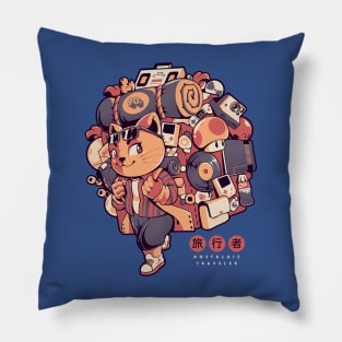 Nostalgic Traveler - Cute Geek Cat Gift Pillow