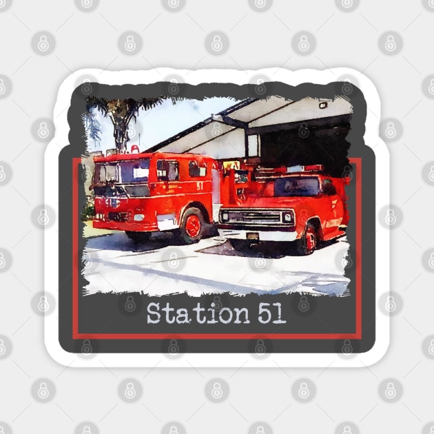 Station 51 Fire Department Magnet by Neicey