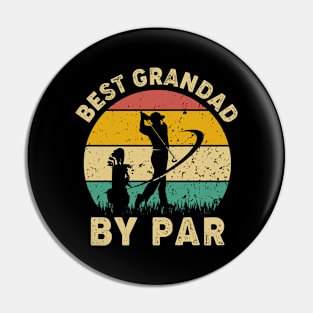 Vintage Best Grandad By Par Funny Golfing Golf Player Gift Pin