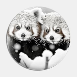 Red Panda Animal Discovery Wild Nature Ink Sketch Style Pin