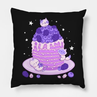 Kawaii Pancake Blueberry Blackberry Cats Pillow