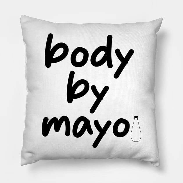 body by mayo Funny Mayonnaise Pillow by soukai