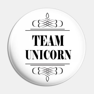 Team Unicorn Black Swirls Pin