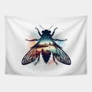 Double Exposure Cicada Emergence Broods Magicicada Landscape Tapestry