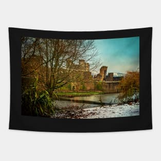 Winter at Caerphilly Castle Tapestry