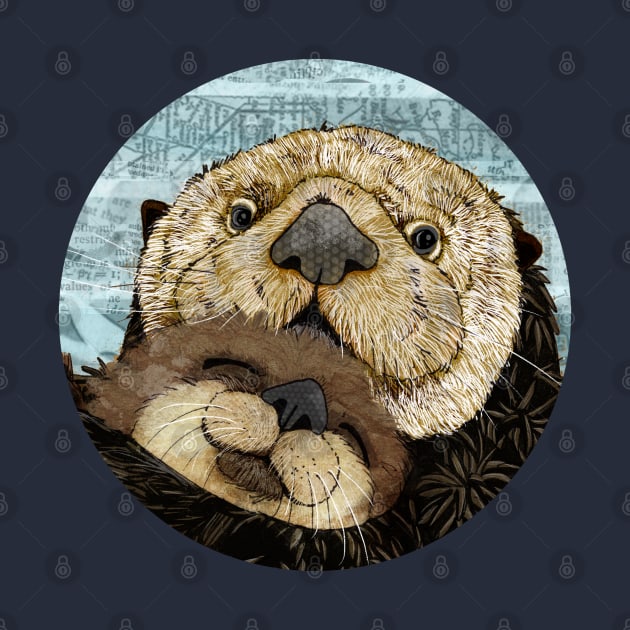 Sea otters by KatherineBlowerDesigns