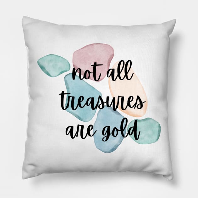 Sea Beach Glass Hunter Beachcomber Treasure Pillow by Little Duck Designs