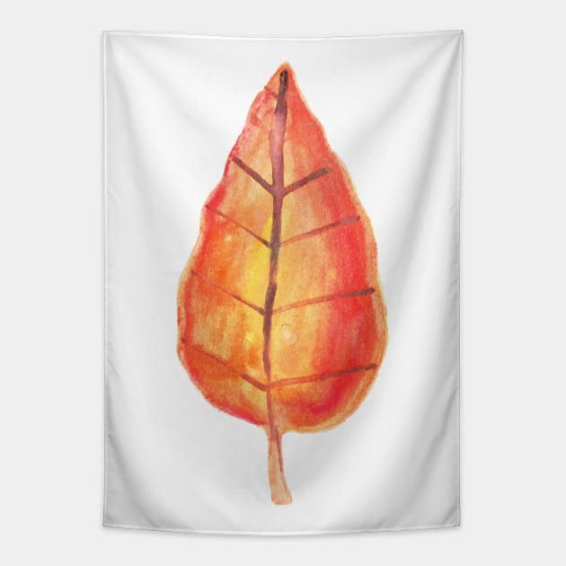 Orange Yellow Watercolor Leaf Tapestry by saradaboru