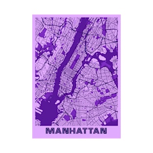 Manhattan - United States Lavender City Map T-Shirt