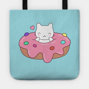 Cute Cat Donut T-Shirt Tote