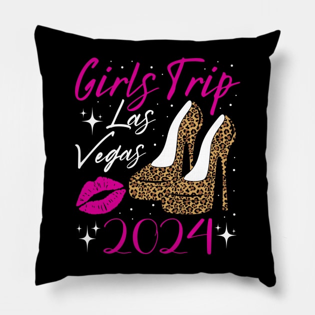 Las Vegas Girls Trip 2024 Girls Weekend Friends Matching Pillow by AE Desings Digital