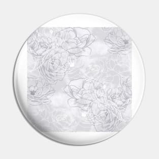 Grayscale Carnation Outline Pattern Pin