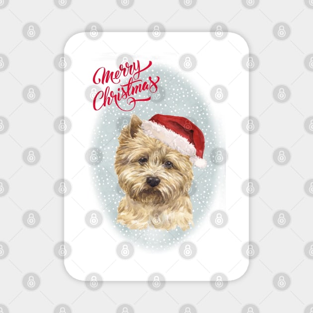 Cairn Terrier Merry Christmas Santa Dog Magnet by Puppy Eyes