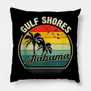 Vintage Gulf Shores Beach Alabama Summer Sunset Palm Tank Top Pillow