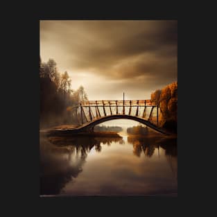 Bridge over the river realistic photography T-Shirt