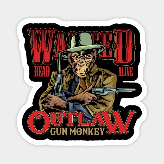 Outlaw Monkey Wales Magnet by Wooly Bear Designs