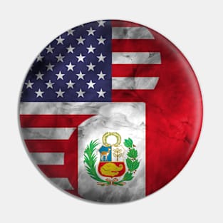 USA and Peru Dual Flag Yin Yang Combination Pin