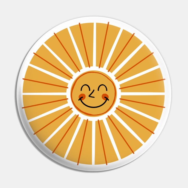 Boho Sun Smile Retro 70s Pin by Trippycollage