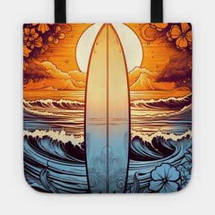 Summer Surf Board Sunset Tote