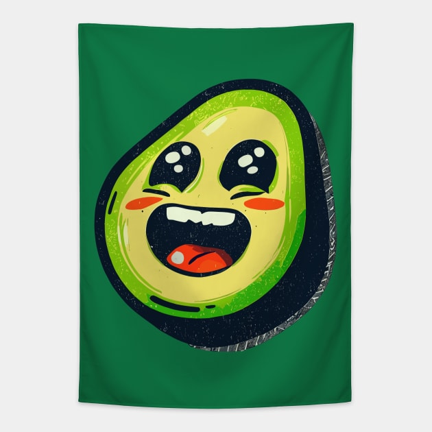 Retro Funny avocado Tapestry by TomFrontierArt