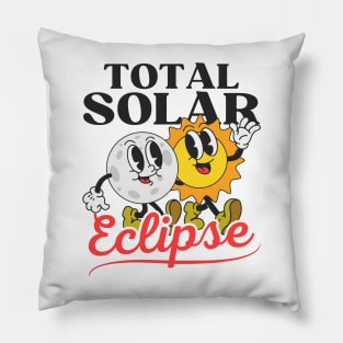 Total Solar Eclipse Cartoon Sun and Moon Pillow