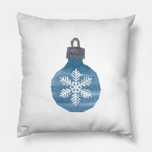 Bauble - Blue small snowflake Pillow