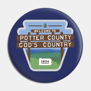 Potter County Sign Pennsylvania Pin